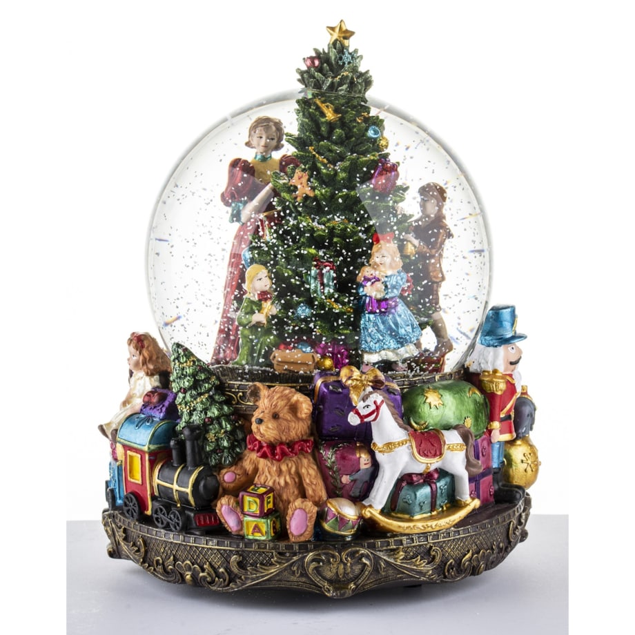 Szklana kula śnieżna z pozytywką 24x19x9 cm LED