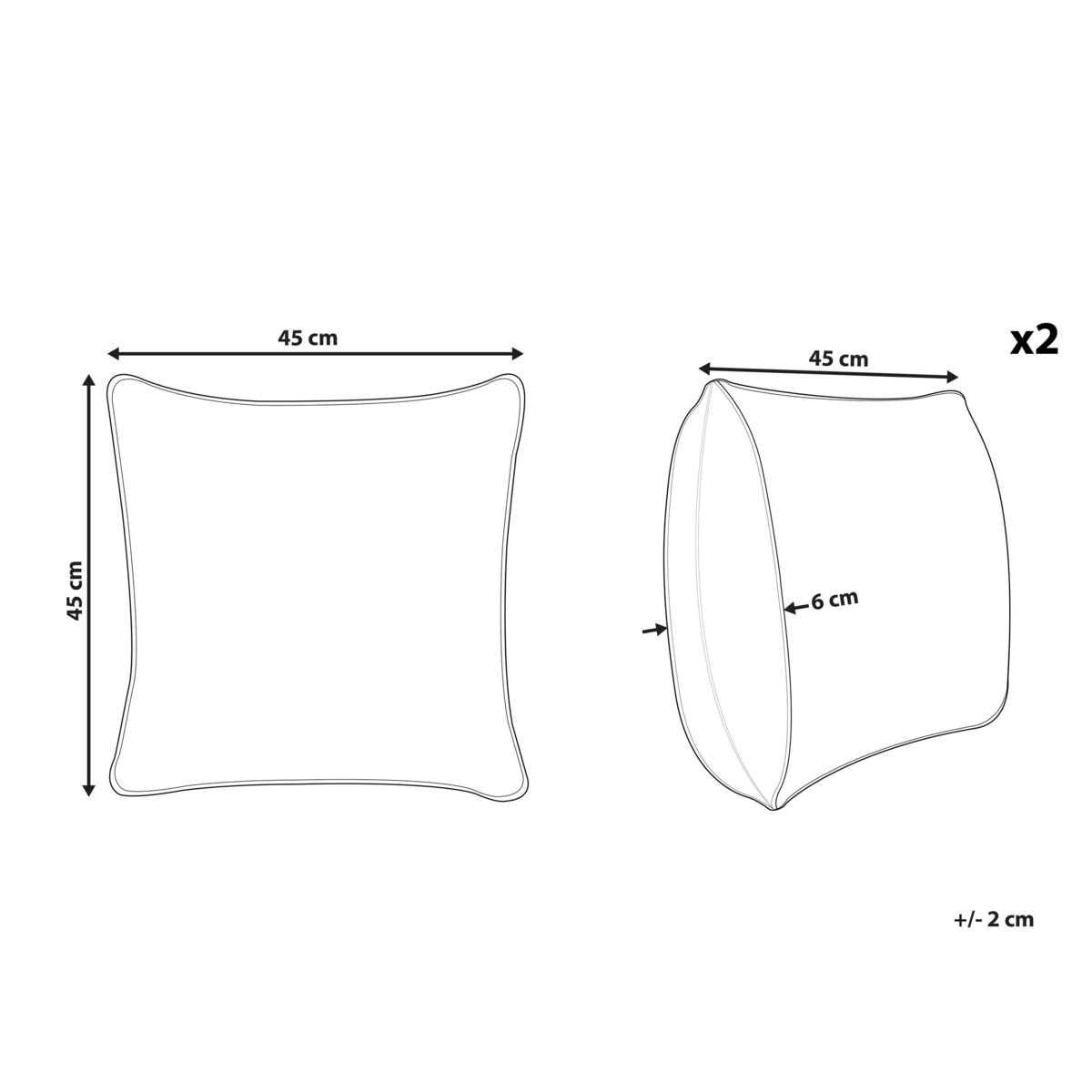 2 poduszki dekoracyjne w kratę 45 x 45 cm wielokolorowe DICENTRA