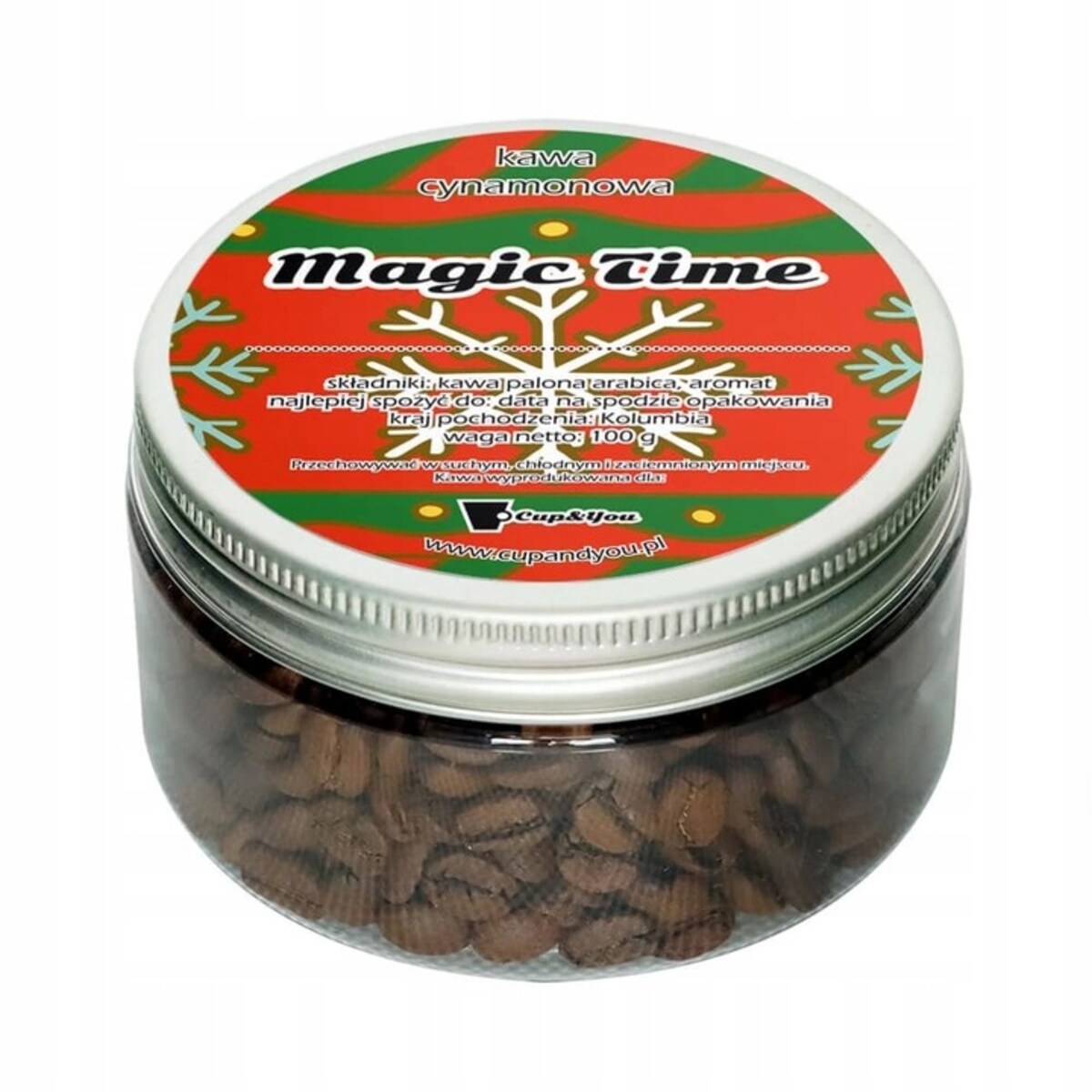 KAWA ŚWIĄTECZNA CYNAMONOWA PREMIUM 100G - PREZENT UPOMINEK NA MIKOŁAJA ŚWIĘTA GWIAZDKĘ BOŻE NARODZENIE POD CHOINKĘ DLA KOBIETY FACETA