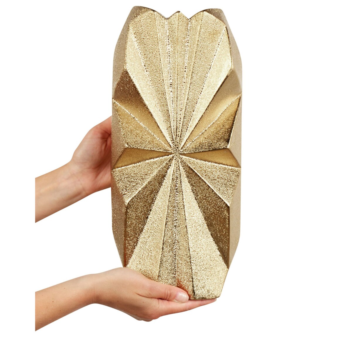 Wazon dekoracyjny ceramiczny 37 cm złoty AELIA