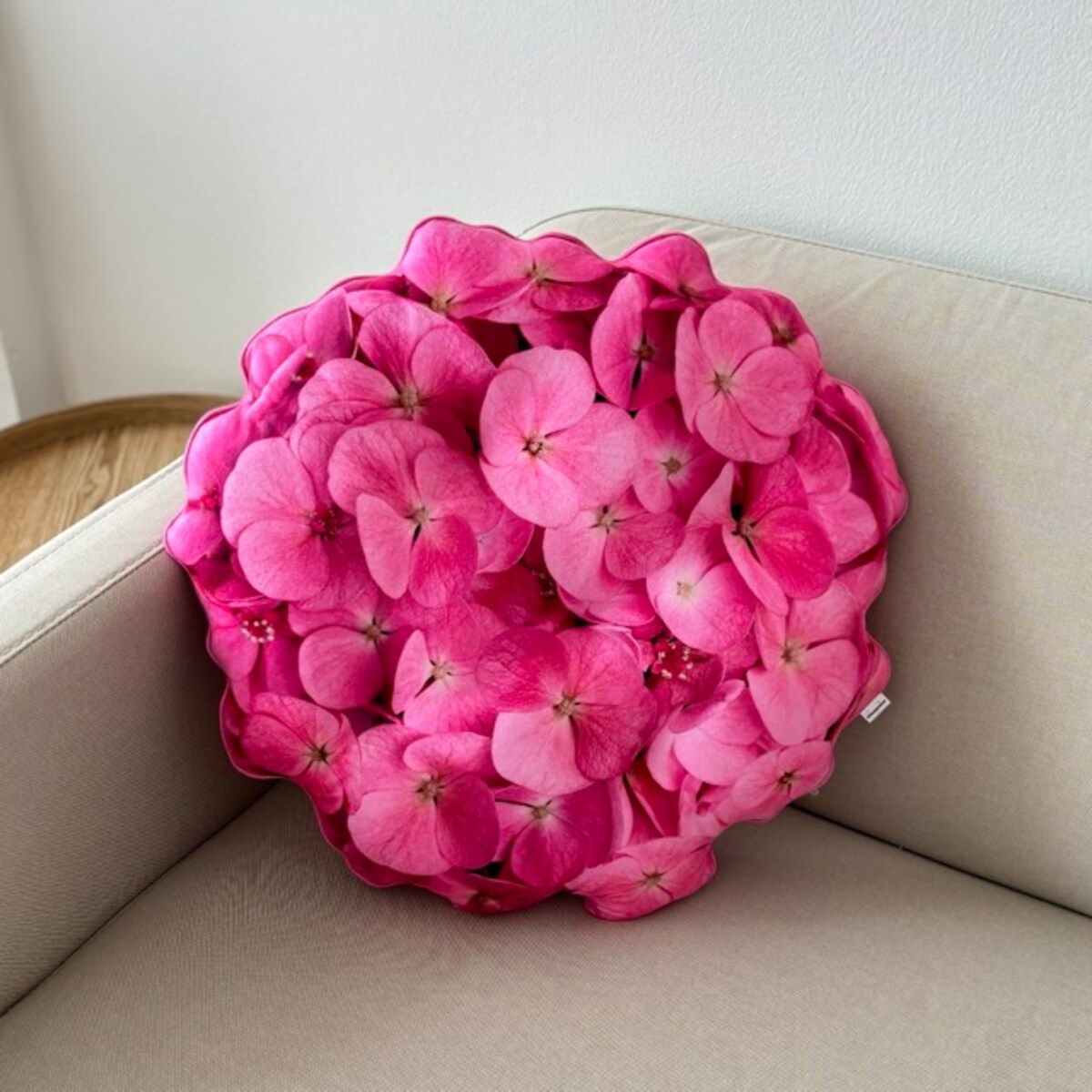Poduszka kwiat Hortensja różowa duża