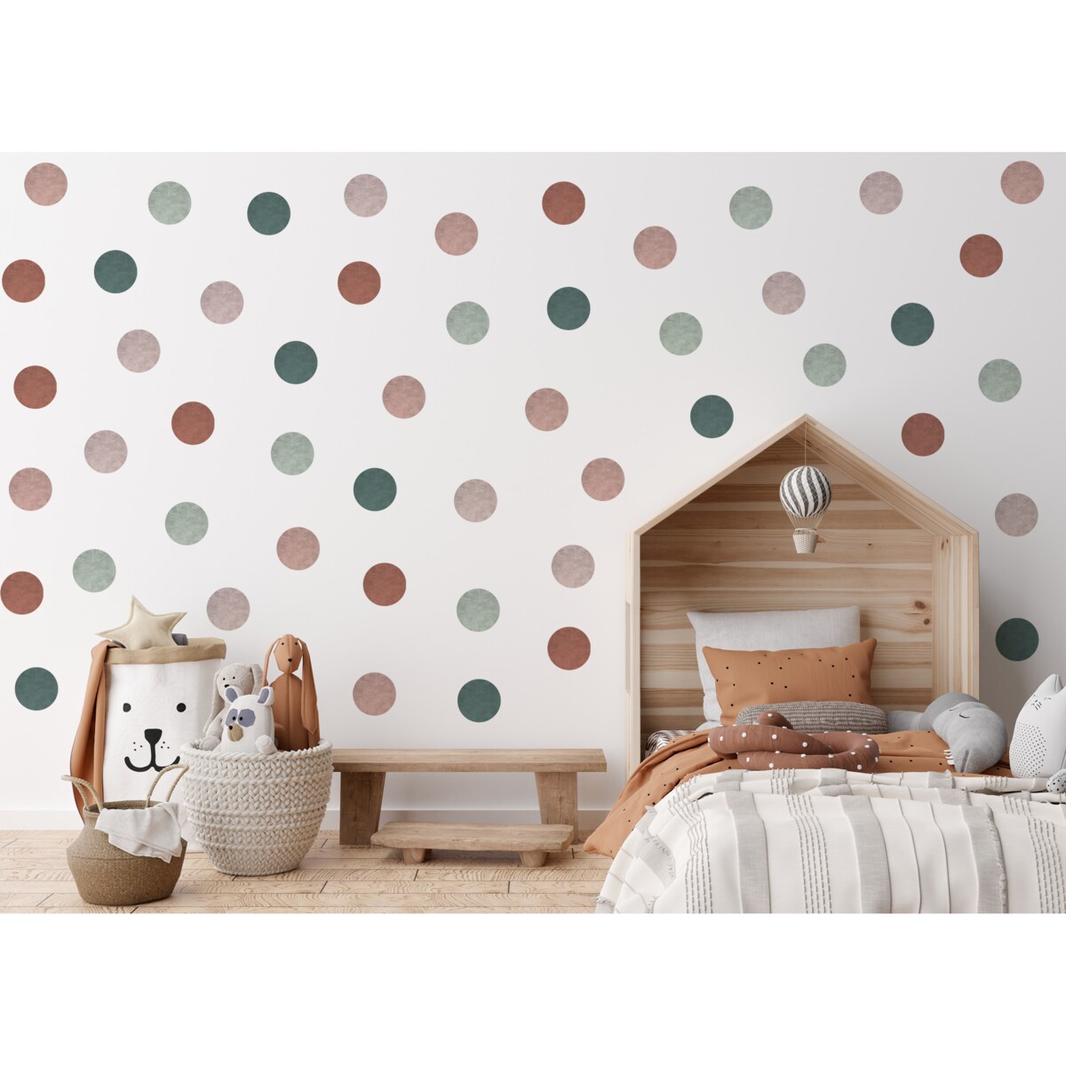 Naklejki Dla Dzieci KROPKI Groszki Styl Boho Zestaw 50 szt.