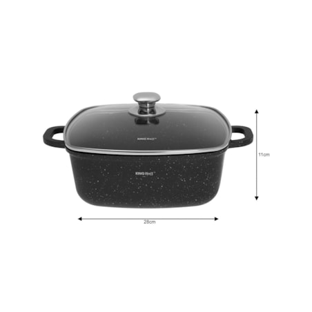 Zestaw 3 garnków kwadratowych 2,8/4,4/6.5L garnki na indukcję komplet KINGHOFF