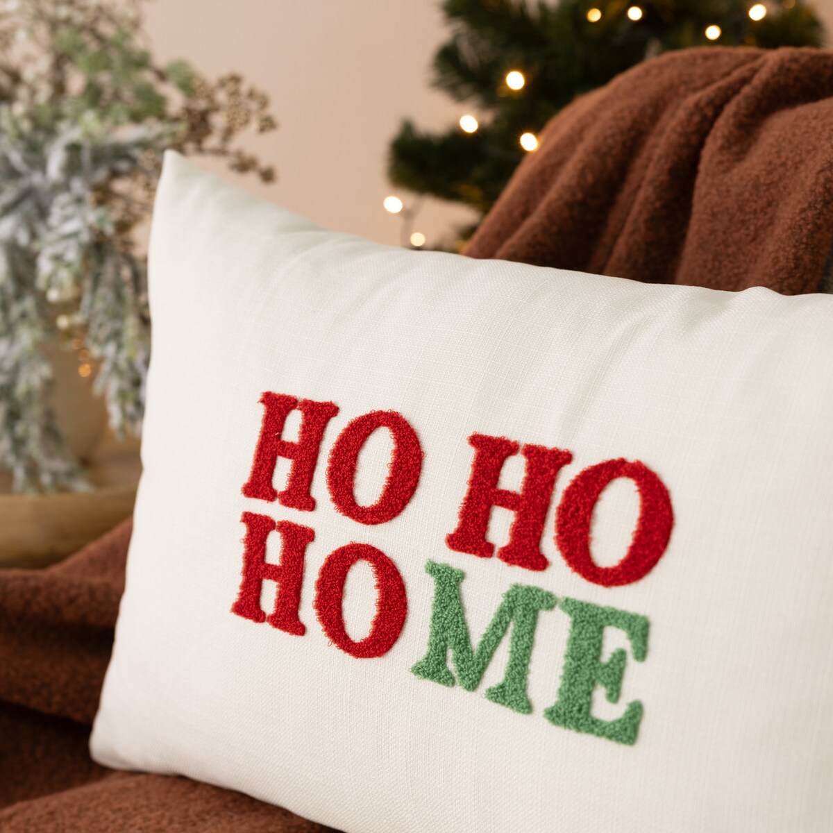 Poszewka na poduszkę Ho Ho Home 60x40 cm boże narodzenie, święta, świąteczne, biały-ecru-kremowy, 60x40 cm