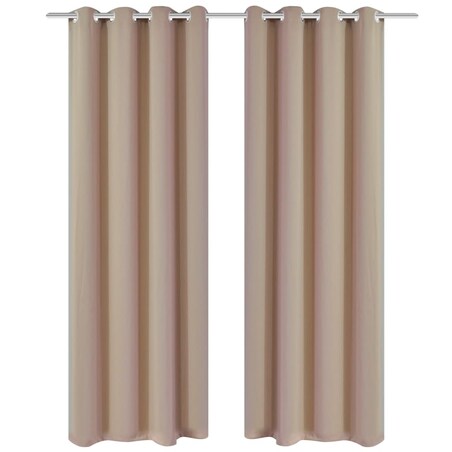 vidaXL Zasłony zaciemniające, kremowe 135x245 cm, 2 sztuki