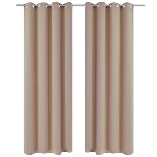 vidaXL Zasłony zaciemniające, kremowe 135x245 cm, 2 sztuki