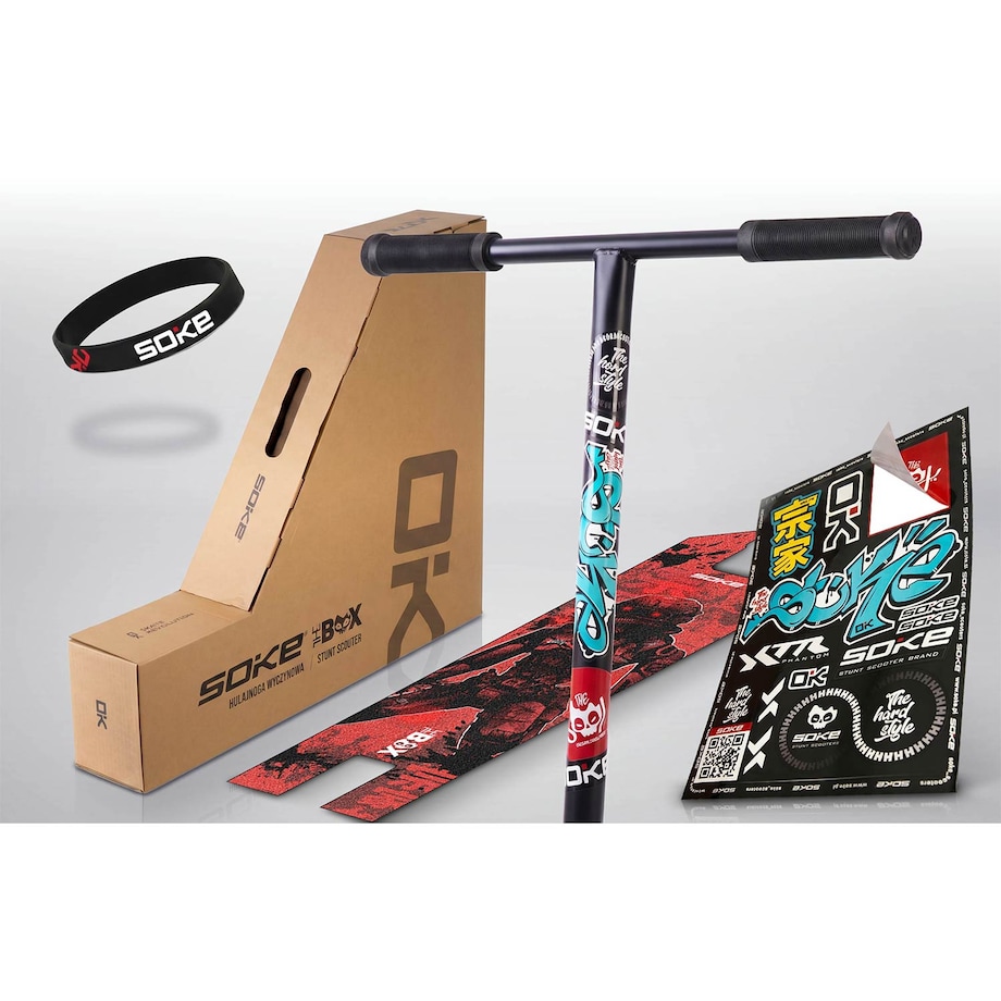 Hulajnoga wyczynowa Soke Box czarny SCS ABEC-9 Max Deck 140x553mm XXL zestaw