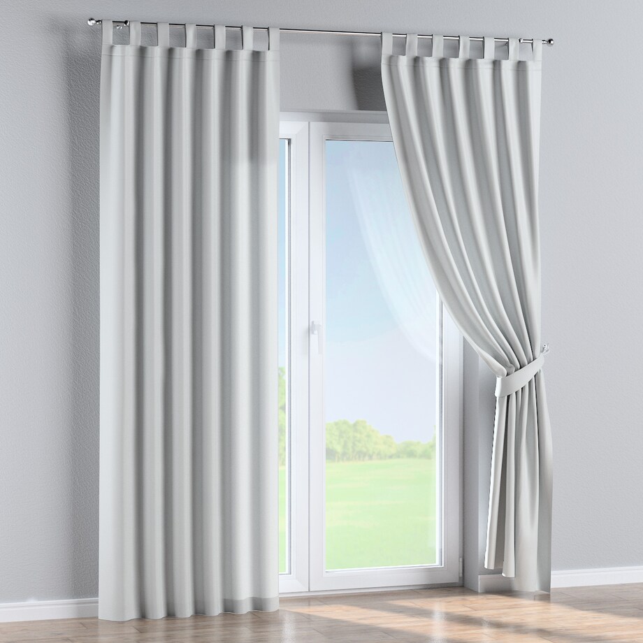 Zasłona na szelkach 1 szt. 130x245 gołębi srebrny z połyskiem