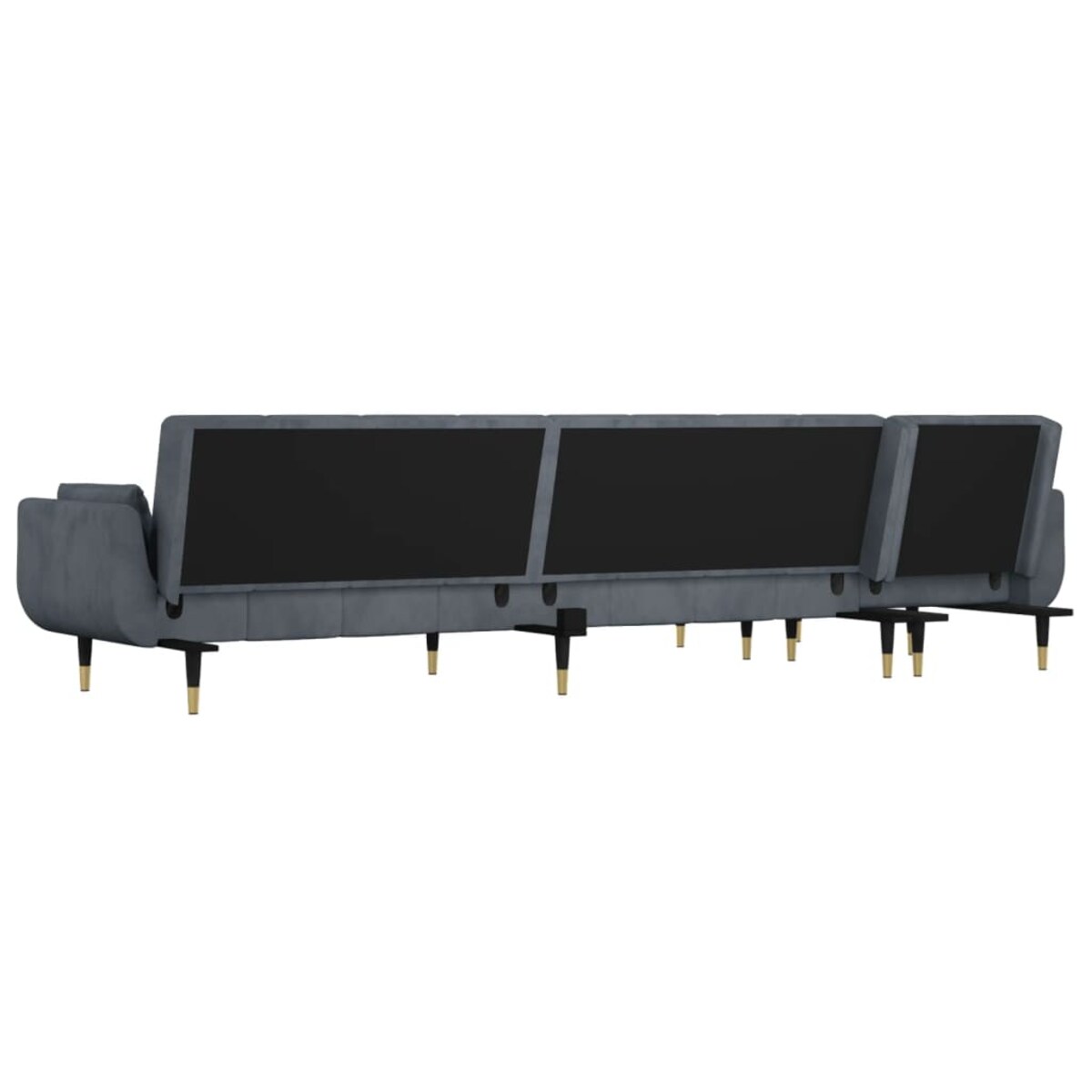 vidaXL Sofa rozkładana L, ciemnoszara, 275x140x70 cm, aksamit