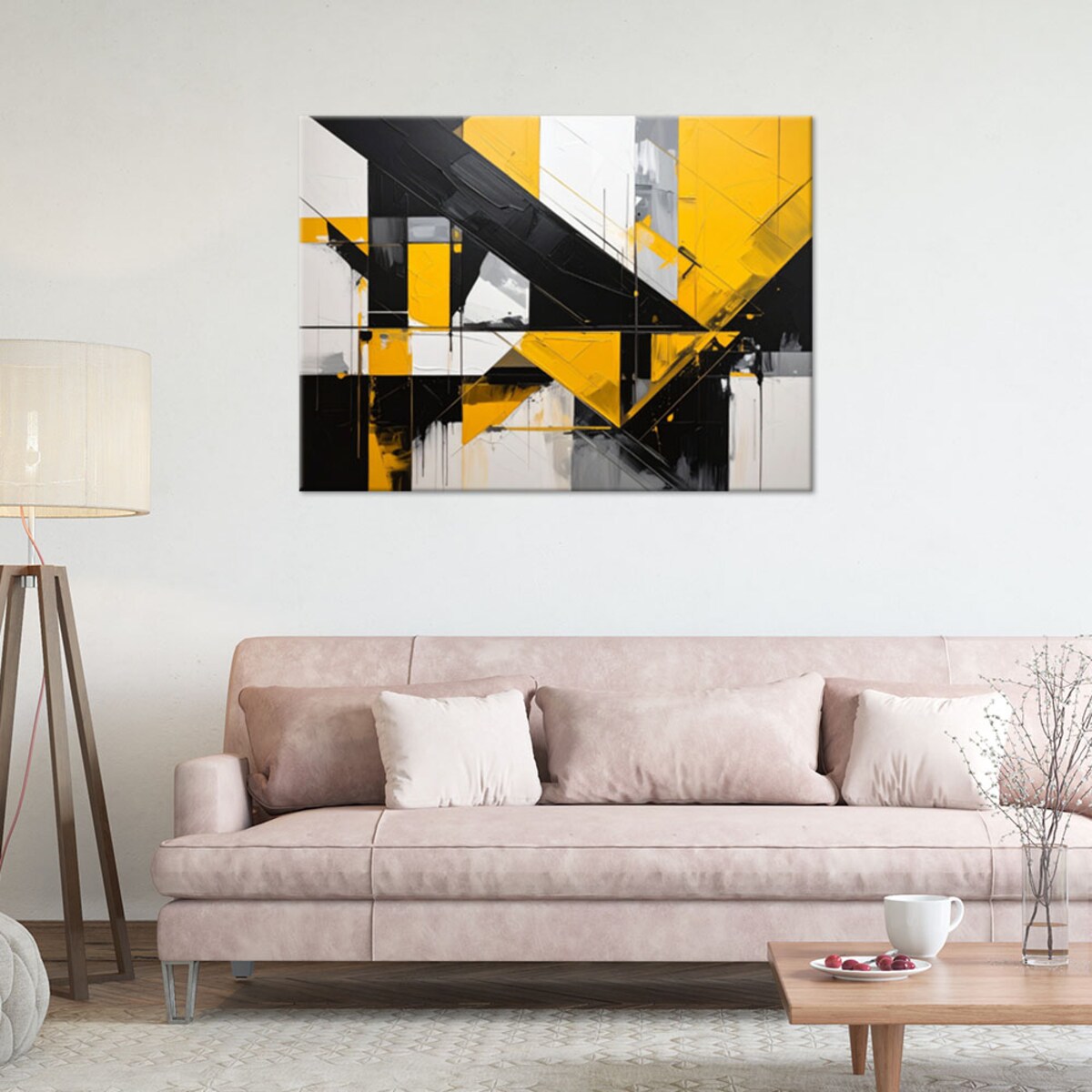 Obraz do salonu sypialni biura loftu, Geometryczne formy abstrakcja żółty