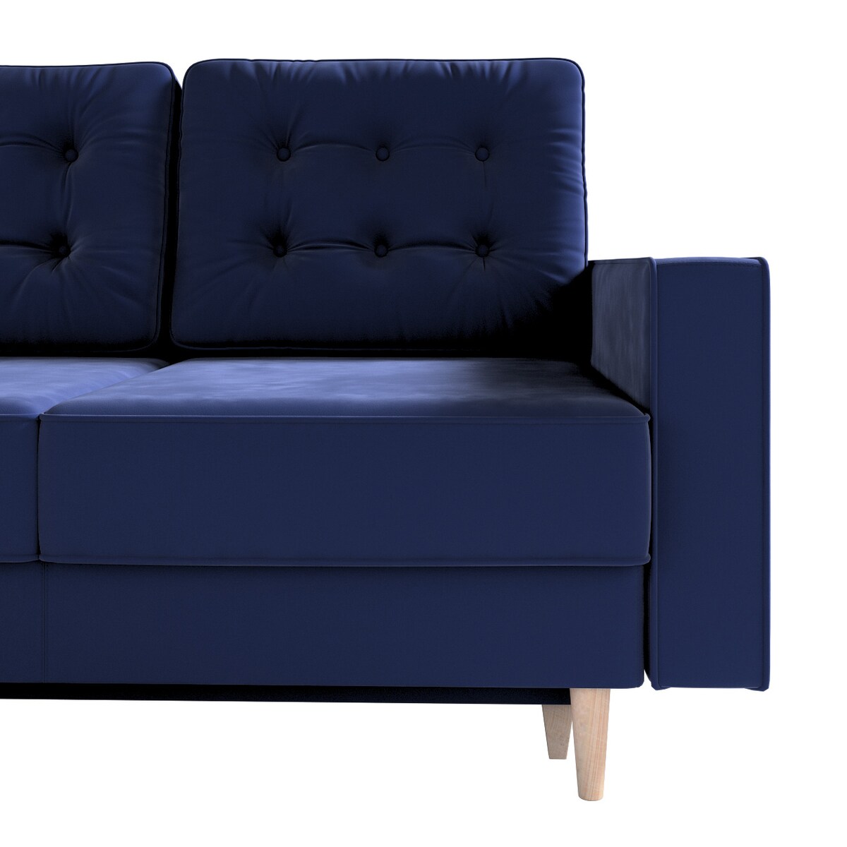 Narożnik rozkładany Svein, ciemny niebieski, 227 x 164 x 91 cm, Tkaniny tapicerskie - sofy