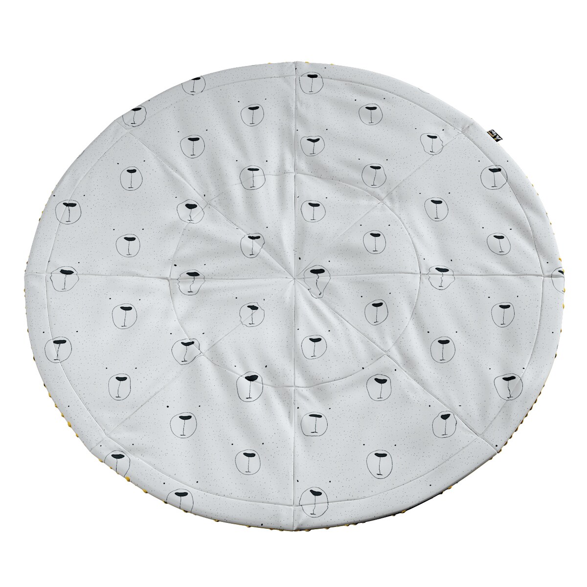 Mata okrągła, ecru-czarny, 130cm, Magic Collection