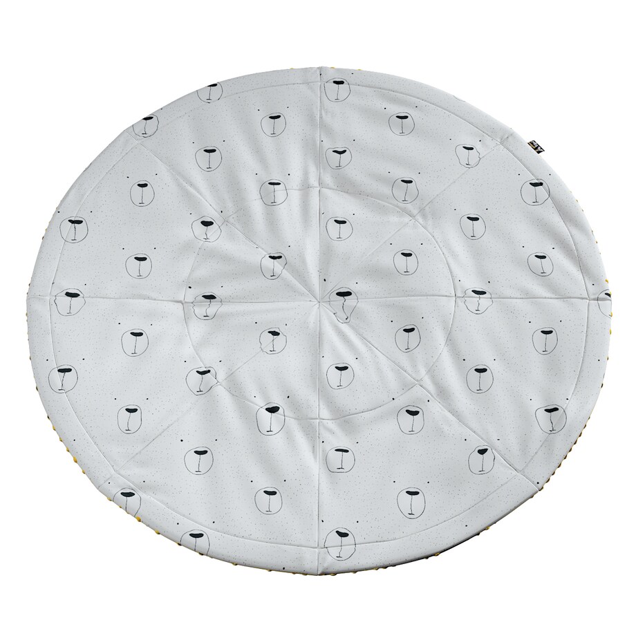 Mata okrągła, ecru-czarny, 130cm, Magic Collection