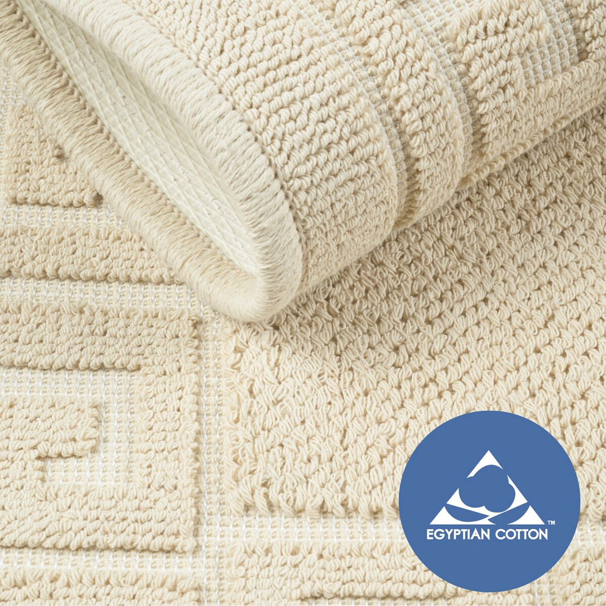 Dywanik łazienkowy Lino 73x135 cm bawełniany grecki beżowy