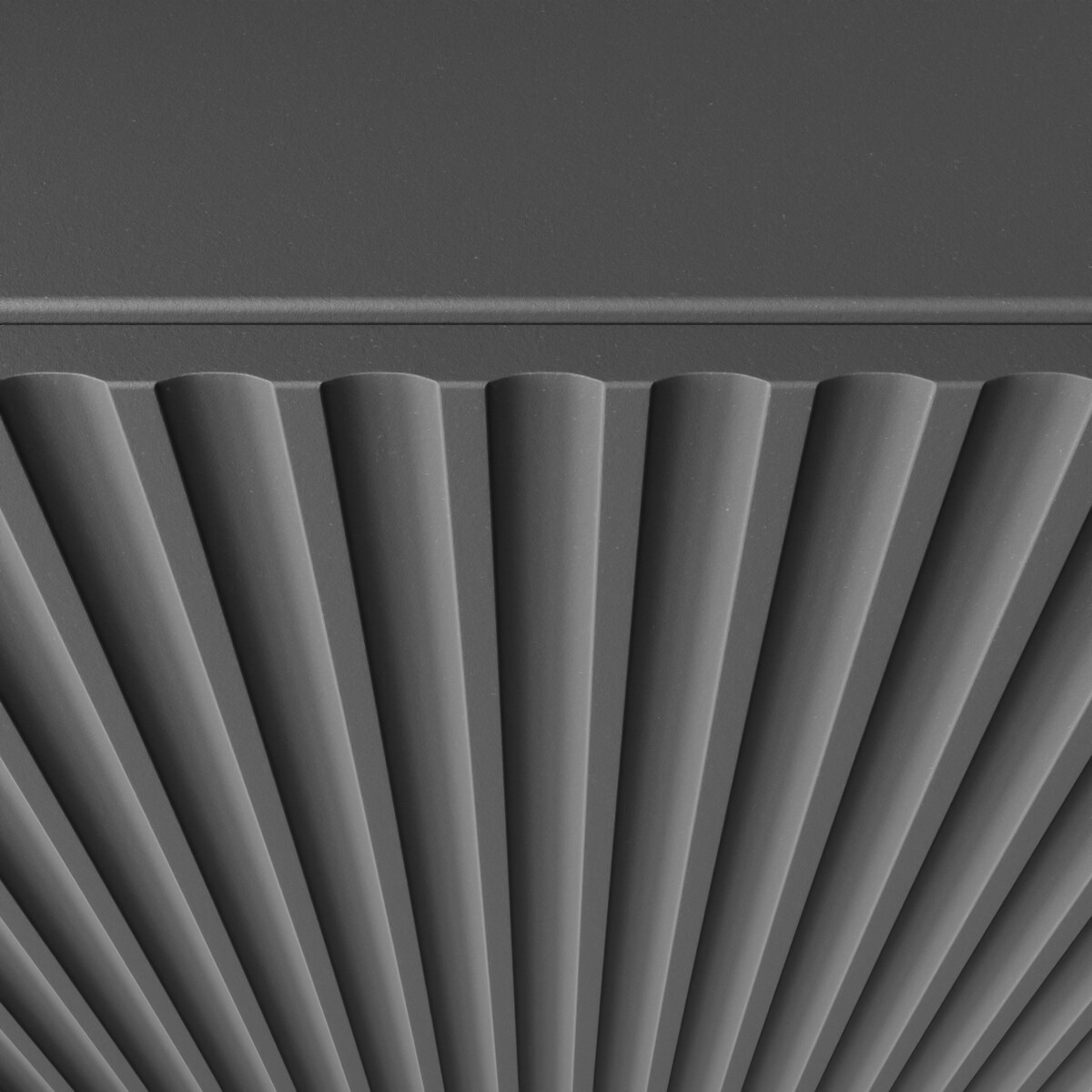 Stojąca szafka RTV NOELI pod telewizor, z ryflowanym frontem - grafitowa