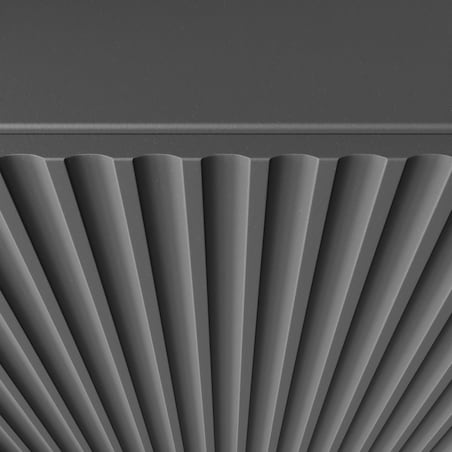 Stojąca szafka RTV NOELI pod telewizor, z ryflowanym frontem - grafitowa