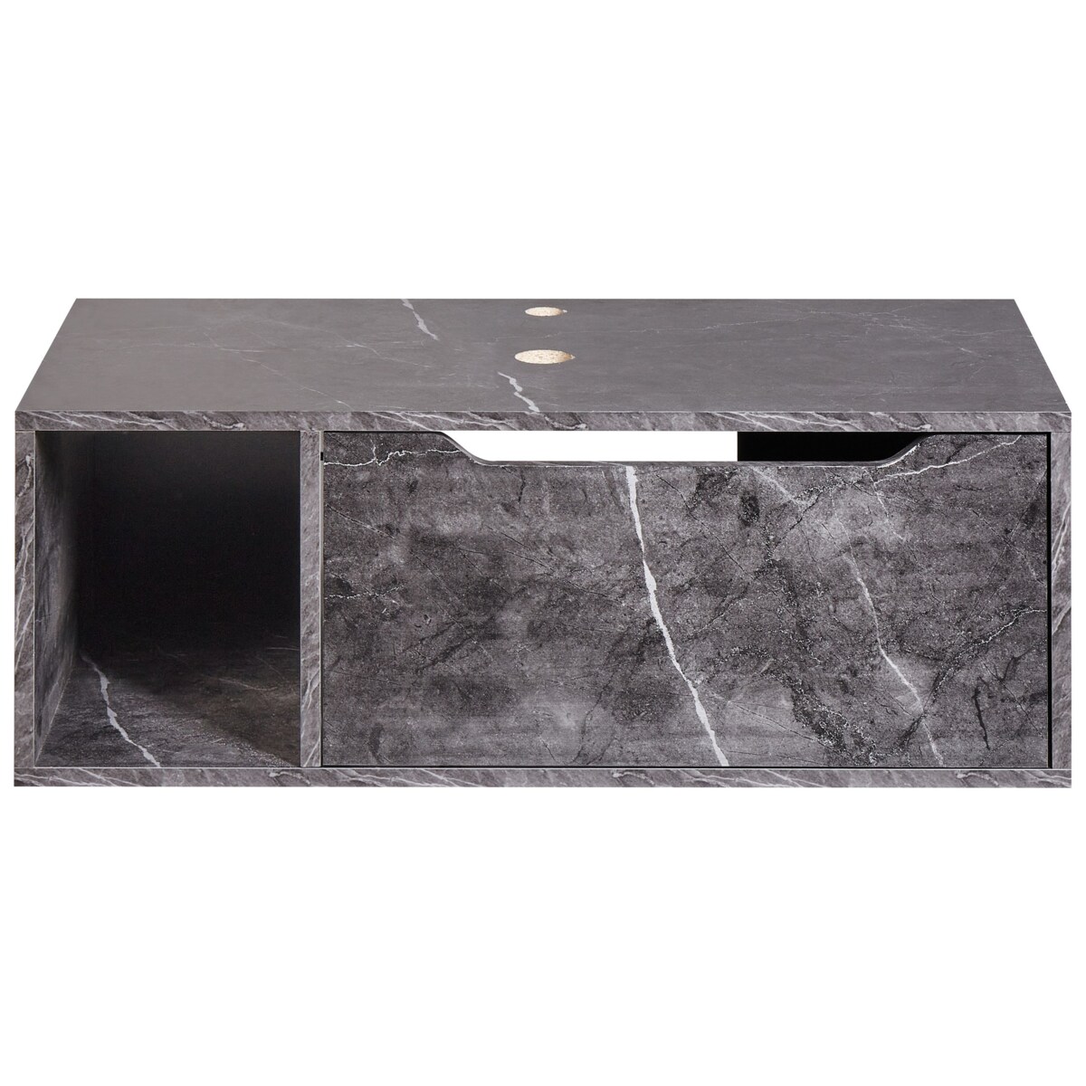 Wisząca szafka pod umywalkę CASCAVEL 80 cm Czarny marmur