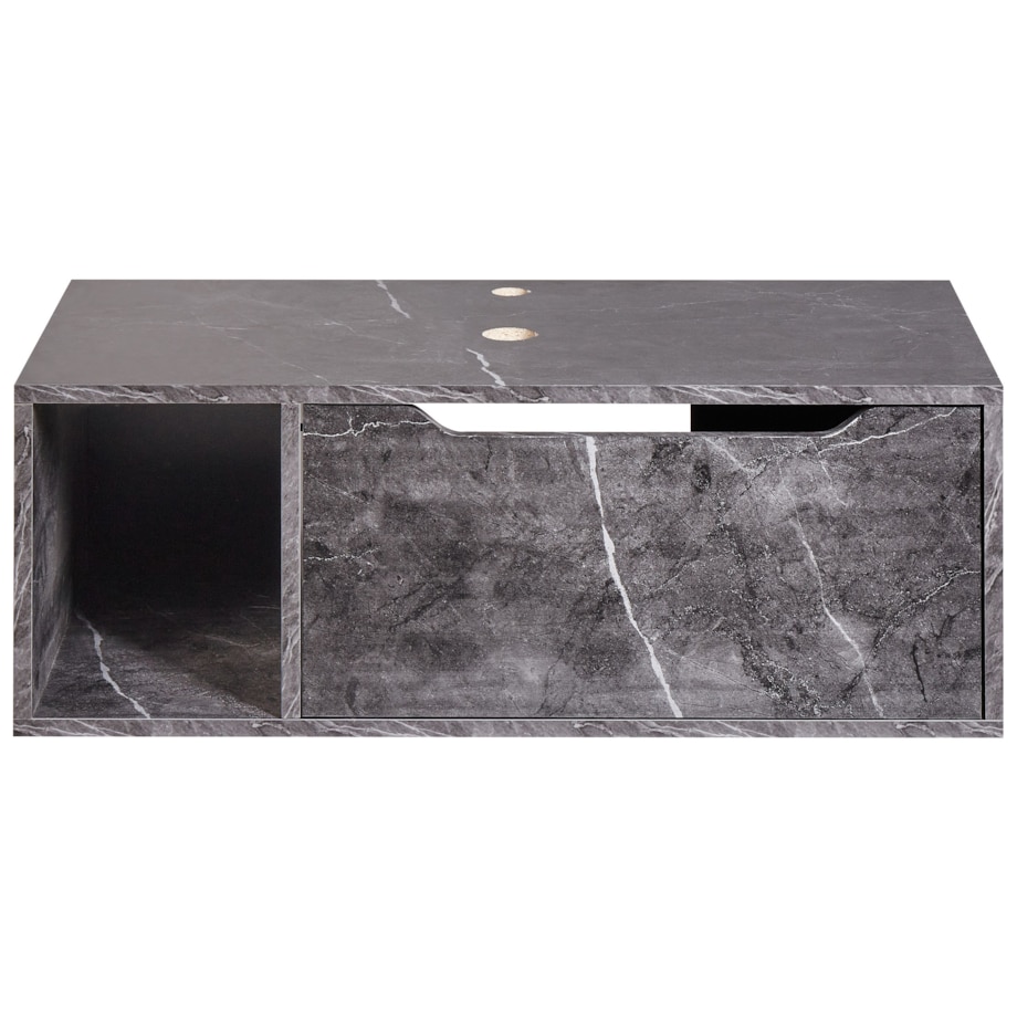 Wisząca szafka pod umywalkę CASCAVEL 80 cm Czarny marmur