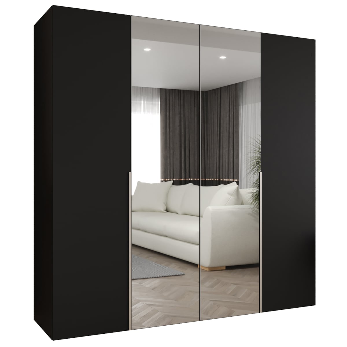 Szafa uchylna otwierana ALICANTE 2 200 wys. 202 cm Czarny + u. Kaszmir