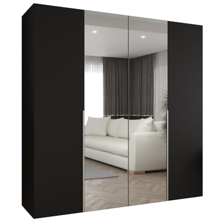 Szafa uchylna otwierana ALICANTE 2 200 wys. 202 cm Czarny + u. Kaszmir