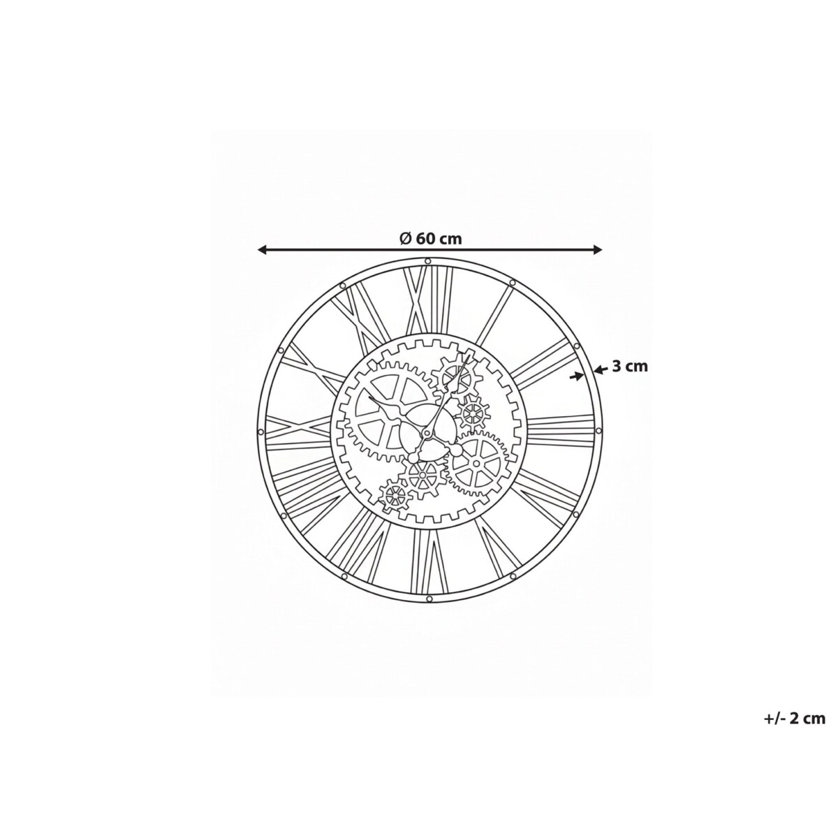 Zegar ścienny PETRER 60 cm Metal Czarny