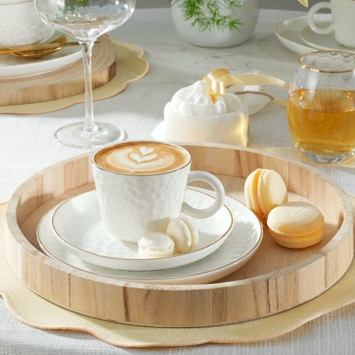 VILLA ITALIA Filiżanka do herbaty porcelanowa 200 ml ze spodkiem PAULA