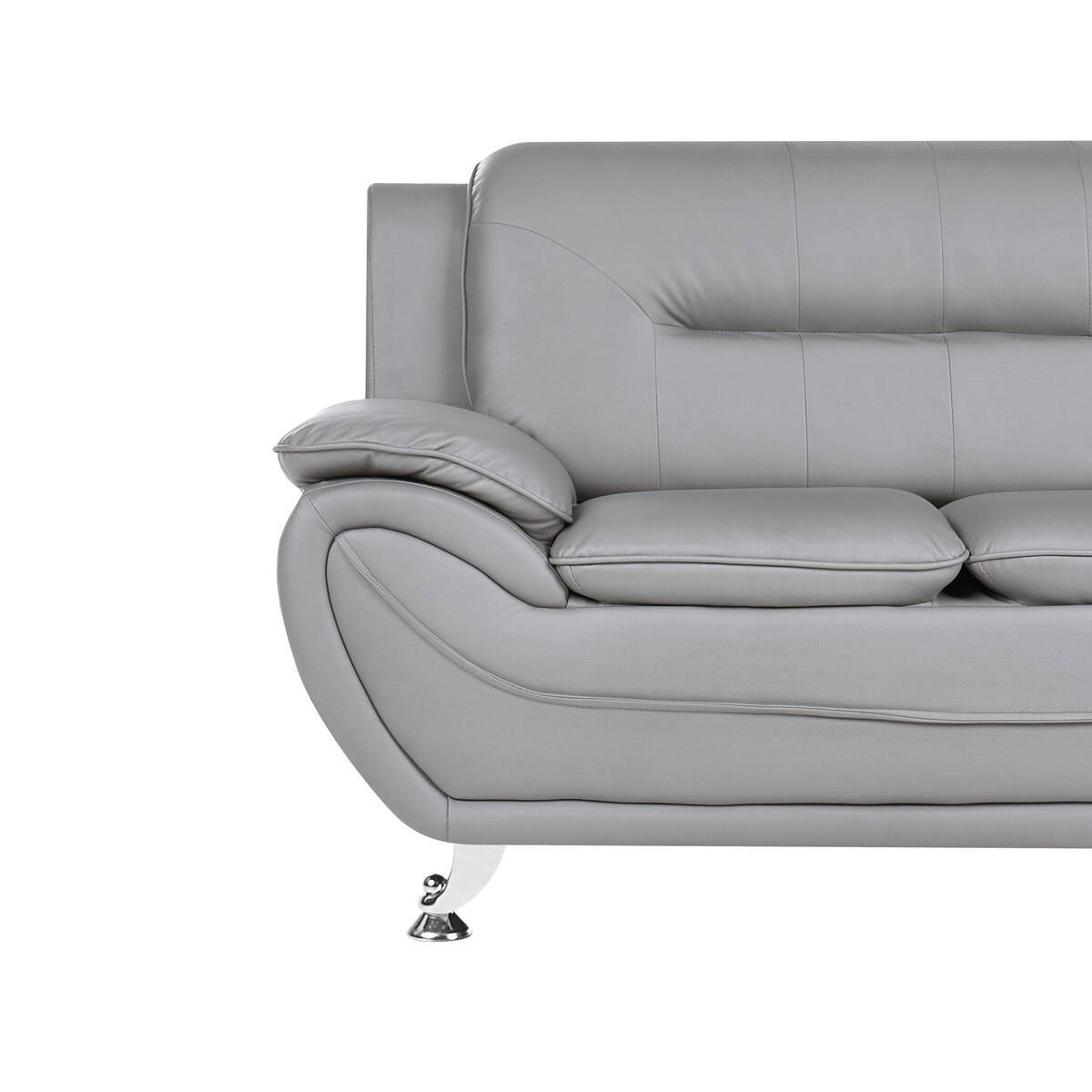 Sofa dla 3 osób LEIRA Ekoskóra Szary