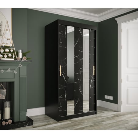 Szafa przesuwna Garderoba MARMUR POLE 100 gł. 62 czarny