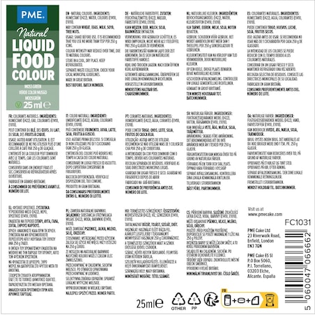 PME Naturalny barwnik spożywczy w płynie 25 ml ciemnozielony