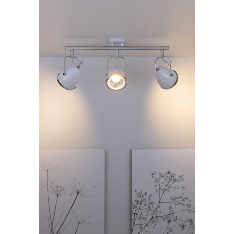 Lampa Sufitowa BRITOP Lighting 3xGU10 LED 6W Biały z Akcentem Chromu w Klasycznym Stylu, Polski Producent, 1 szt.
