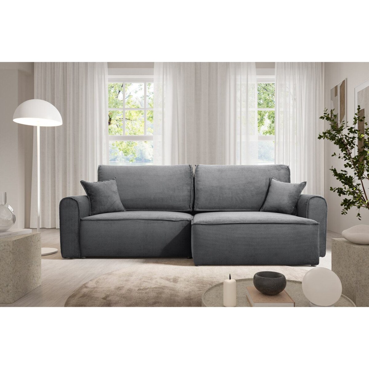 Narożnik MARTIN z funkcją spania sztruks POSO 60