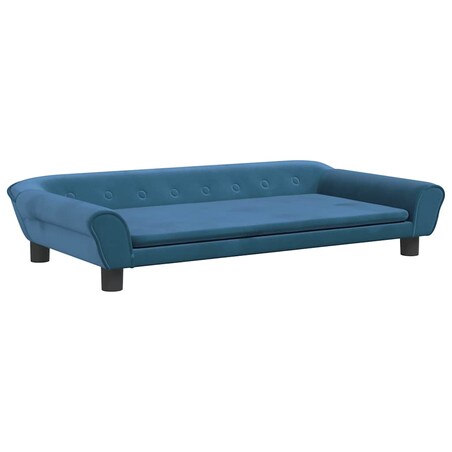 vidaXL Sofa dla dzieci, niebieska, 100x50x26 cm, aksamit