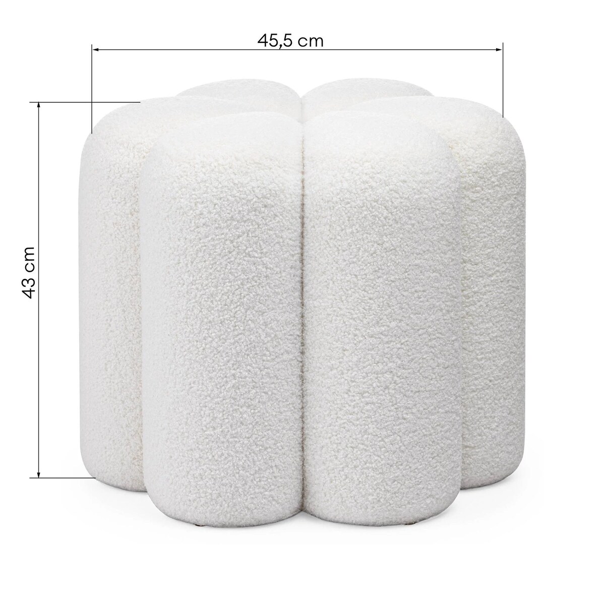 Pufa ozdobna boucle 43x45,5x45,5 cm SALIANA