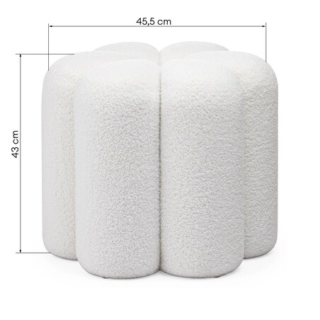 Pufa ozdobna boucle 43x45,5x45,5 cm SALIANA