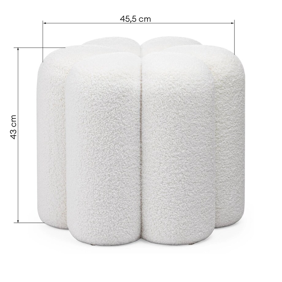 Pufa ozdobna boucle 43x45,5x45,5 cm SALIANA
