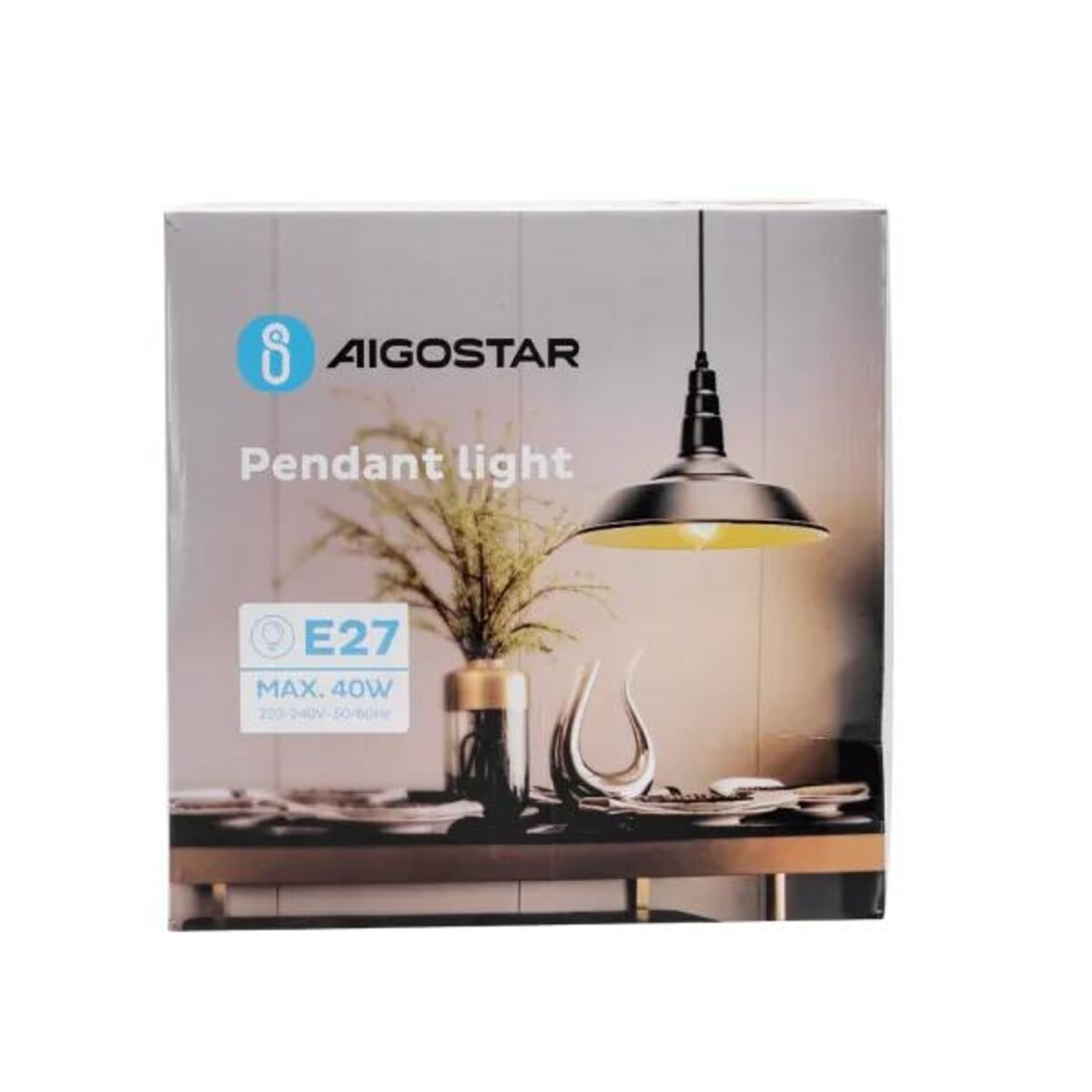 żelazna lampa wisząca czarna (bez źródła światła) e27