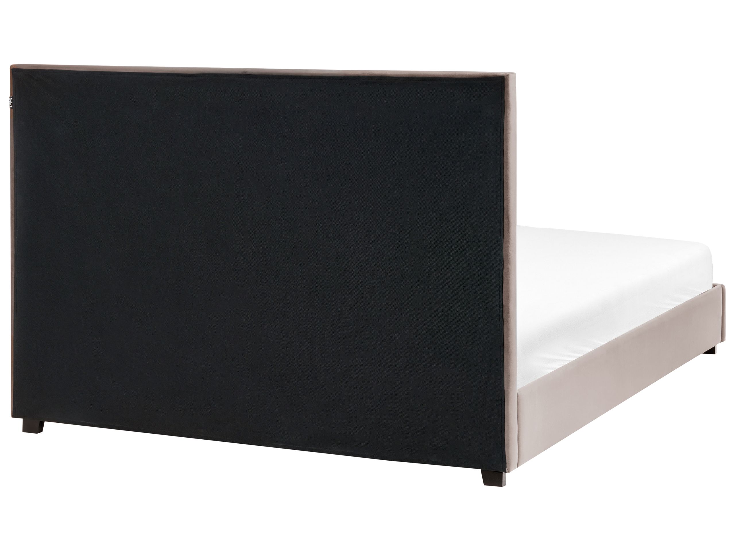 Łóżko wodne Welur ROUEN 160 x 200 cm Beżowoszary