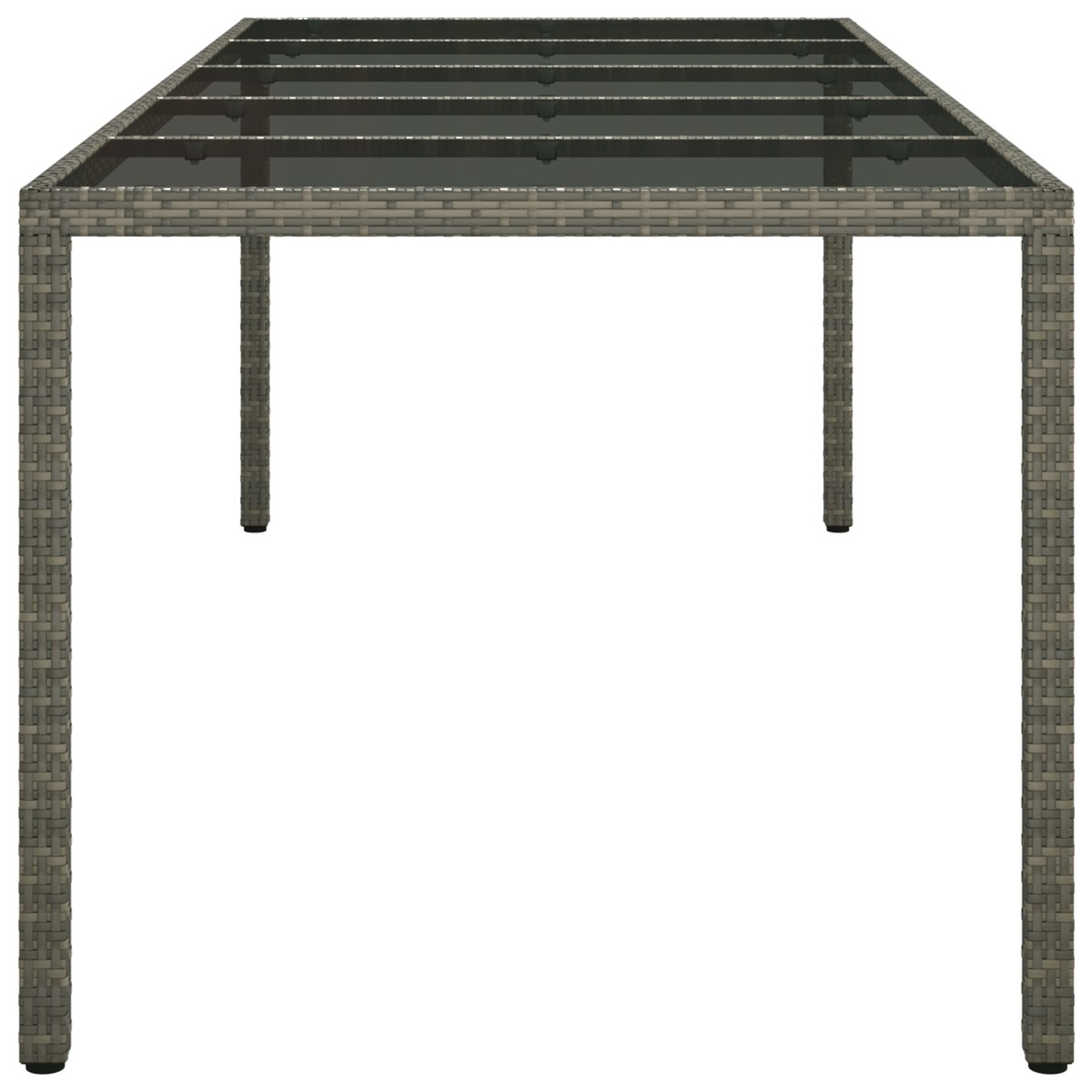 vidaXL Stół Jadalny Szary 250x100x75 cm Polirattan