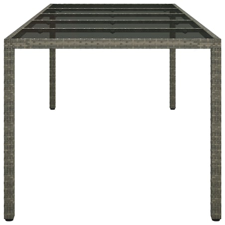 vidaXL Stół Jadalny Szary 250x100x75 cm Polirattan
