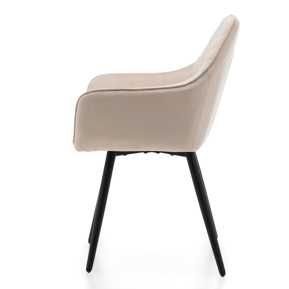 Krzesło tapicerowane welurowe do salonu jadalni VASTO beżowe