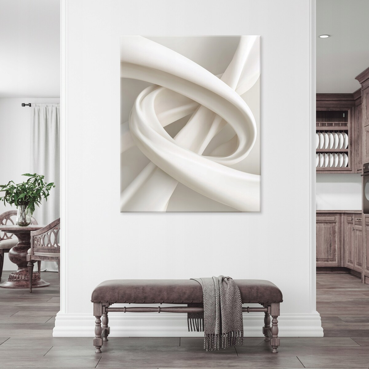 Obraz Do Sypialni Salonu Na Płótnie Abstrakcja Geometryczna Beżowy 80x120