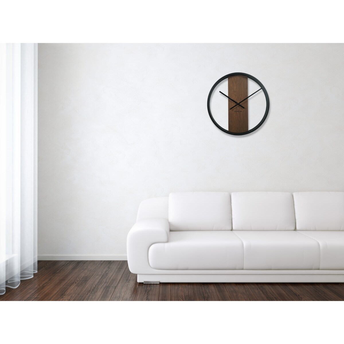 Zegar ścienny drewniany LOFT OVAL brązowy 50cm