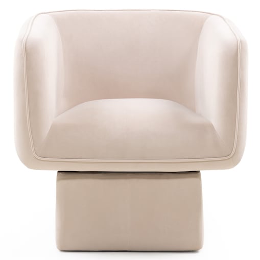 Fotel obrotowy welur jasnobeżowy Alexa