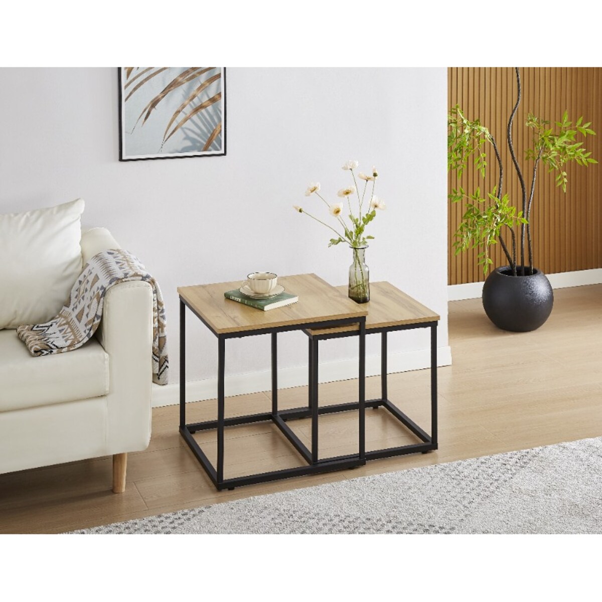 DUPLEX ZESTAW STOLIKÓW KAWOWYCH 2 szt. 50/45 cm DĄB