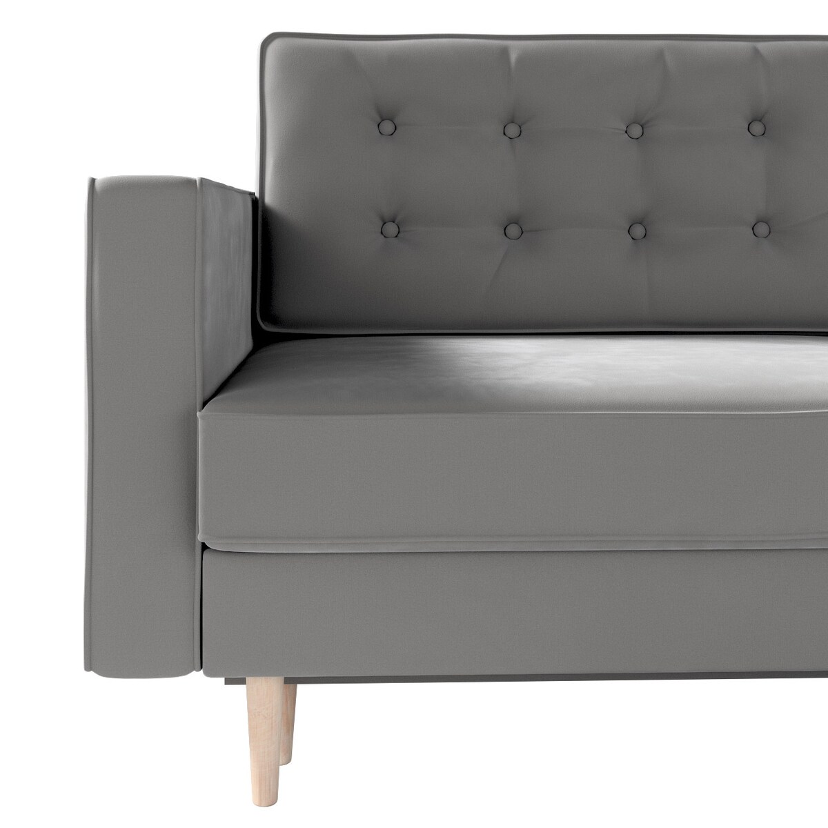 Sofa rozkładana Svein, ciepły szary, 224 x 97 x 91 cm, Tkaniny tapicerskie - sofy