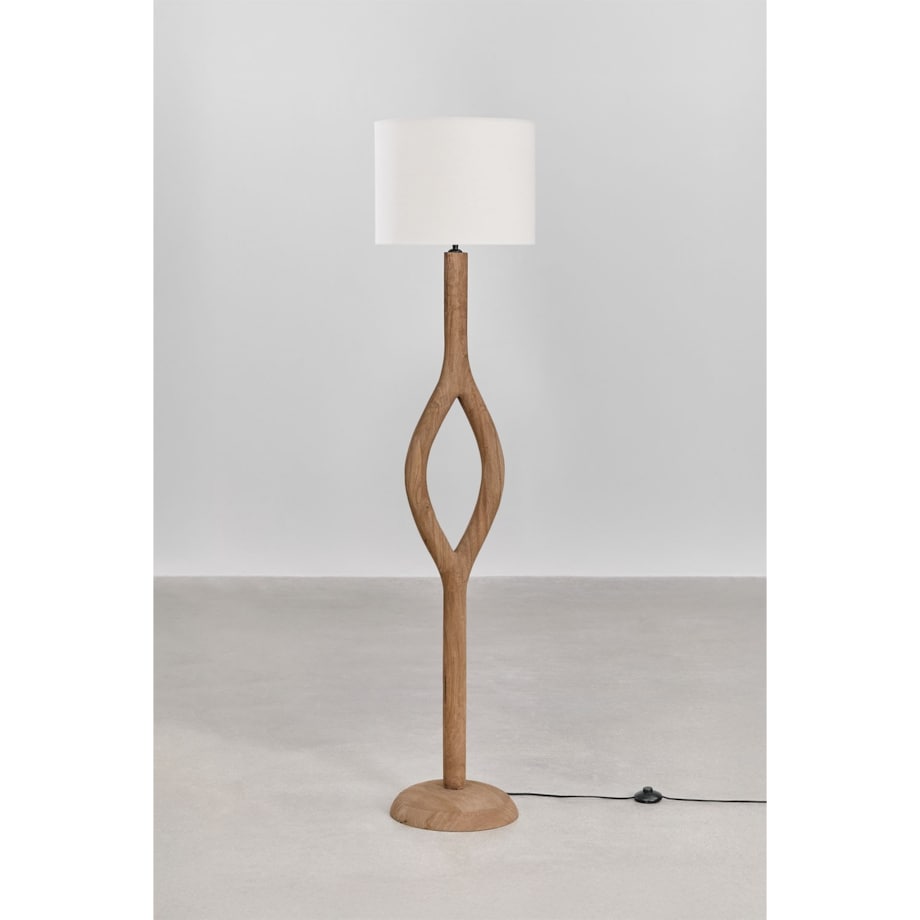 Lampa podłogowa Gracia z drewna mango, 165 cm