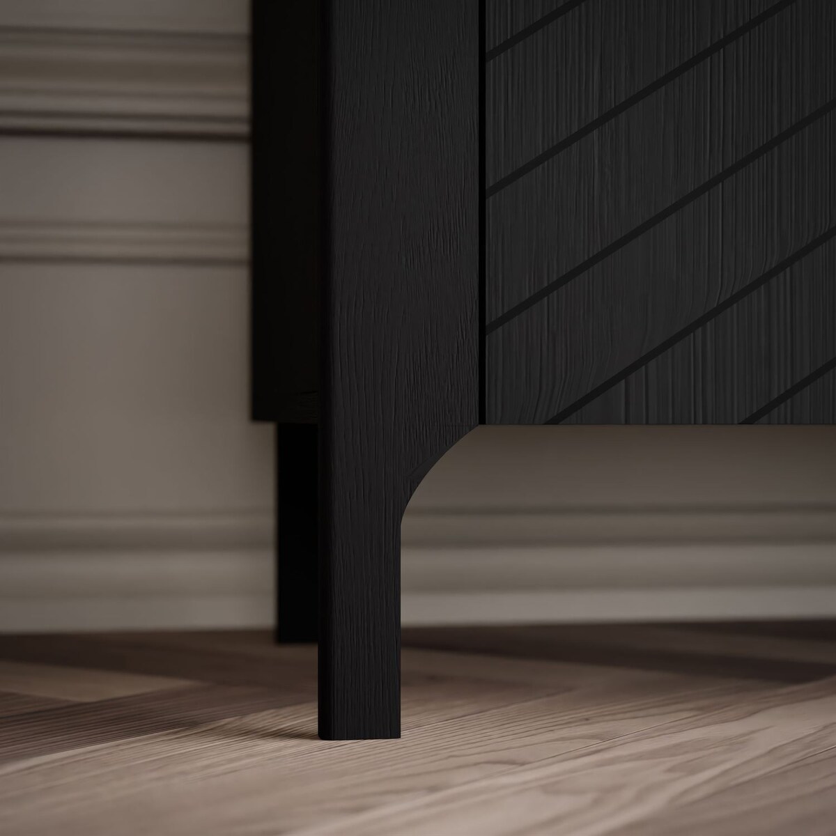 Dwudrzwiowa komoda LUMI 103 cm, czarna