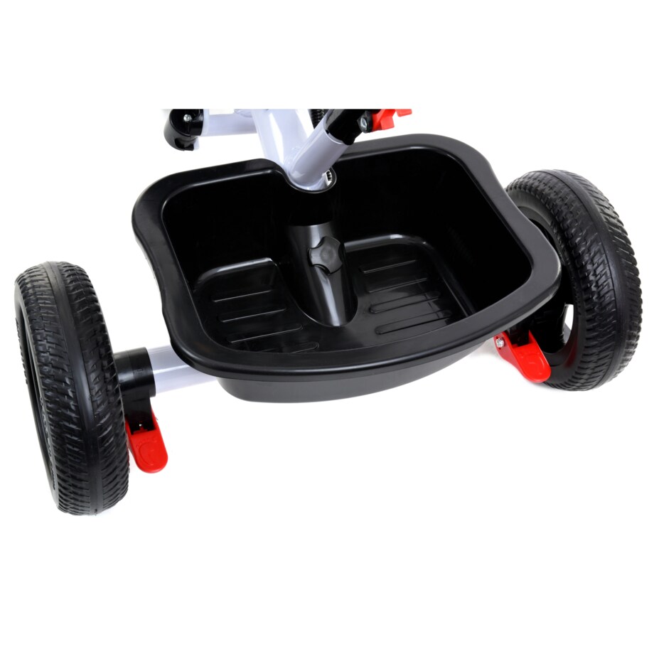Rowerek trójkołowy spacerowy dla dzieci Funfit Kids niebieski z trąbką