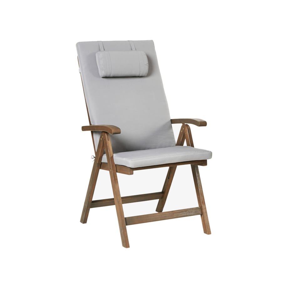 Zestaw ogrodowy dla 6 osób AMANTEA PREMIUM Drewno akacjowe Jasnoszary