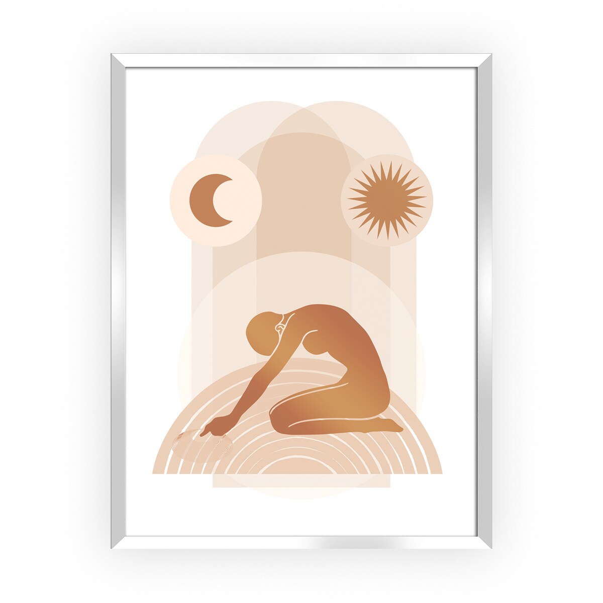 Obraz Yoga Figures II 30x40cm copper, 30 x 40 cm